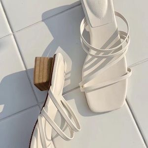 White Strap Sandals - Size 38